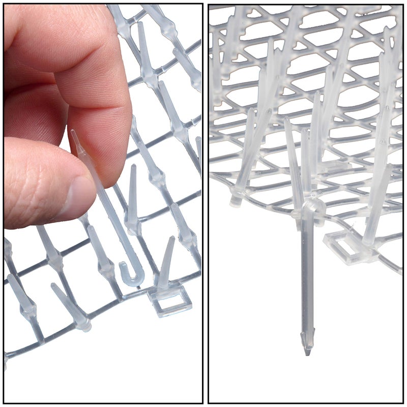 Tapix Cat Scat Mat Clear (8 ft.) with 6 Staples, Anti-cat Network with Spikes Digging Stopper - Cat Deterrent Mat for Indoor and Outdoor - Image 3